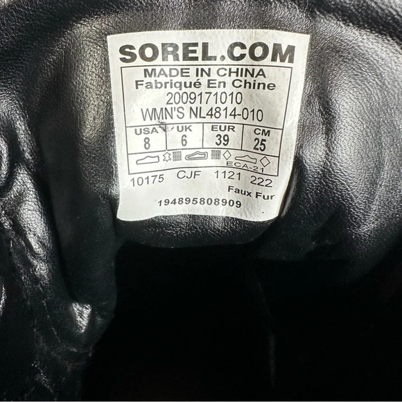 Sorel Women's Brex Leather & Faux Shearling Block Heel Lace-Up Bootie  Sz: 8 - Picture 12 of 13